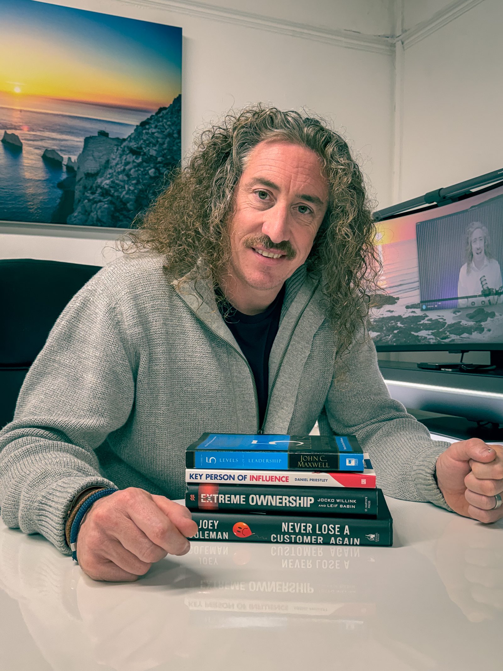 Andy Hooper at his desk